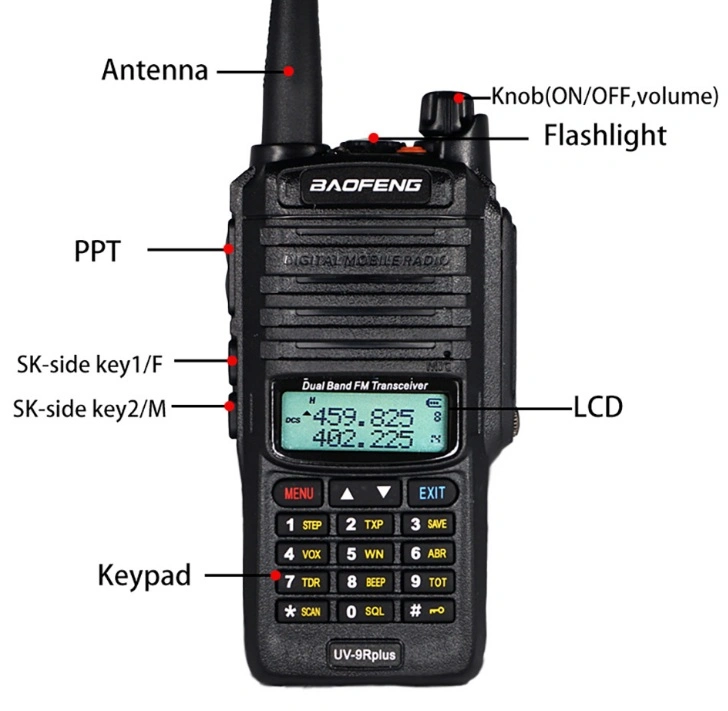 Baofeng Long Range Walkie Talkies UV-9rplus IP67 Waterproof High Power Professional Radio Dual Band Mobile 2 Way Radio Handheld Ham Radio