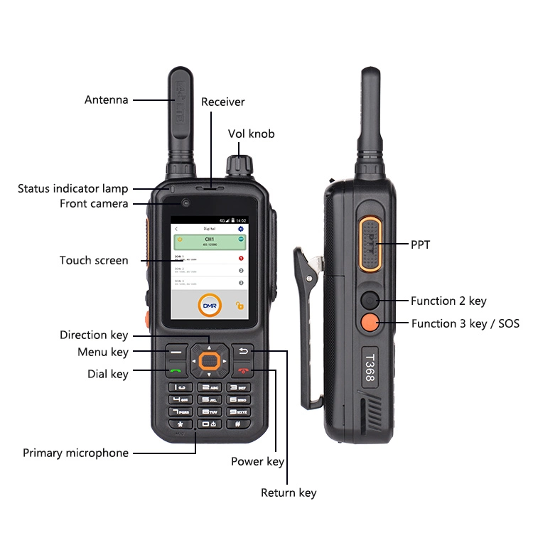 Inrico Hot Sale 4G Lte Network and Dmr Radio with Display T368